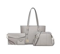 Miss Lulu Sac à Main Cuir PU Grand Sac Fourre Élégant Épaule Lot de 4, 4 en 1 Sac fourre-Tout avec Pochette Set Cabas Femme
