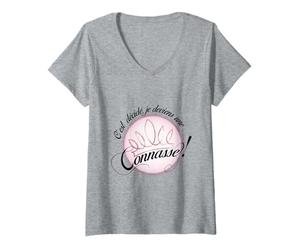 Miss Madame Prod Femme C'est décidé Je deviens une connasse T-Shirt avec Col en V Gris S Classique Léger Coupe classique Manche courte Col V Uni V-neck T-shirt Femme
