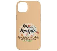 Miss Marple ne sous-Estimez jamais Une Femme avec des Aiguilles à Tricoter Coque pour iPhone 14 Plus