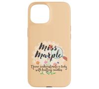 Miss Marple ne sous-Estimez jamais Une Femme avec des Aiguilles à Tricoter Coque pour iPhone 15