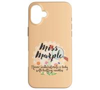 Miss Marple ne sous-Estimez jamais Une Femme avec des Aiguilles à Tricoter Coque pour iPhone 16 Plus