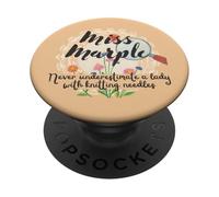 Miss Marple ne sous-Estimez jamais Une Femme avec des Aiguilles à Tricoter PopSockets PopGrip Adhésif