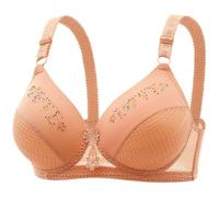 Miss Mary of Sweden Soutien Gorgé Grande Taille Middle and Elderly Bra Without Ring Through The Cup Gathered Large Size Honeycomb Breathable Thin Bra Mom Soutien Gorge sans Armature Khaki 42