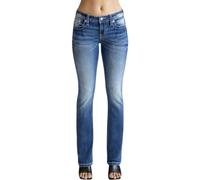 Miss Me - Intricate Wing Mid Rise Bootcut Jeans - Femme - Jeans - Bleu - Taille: W24