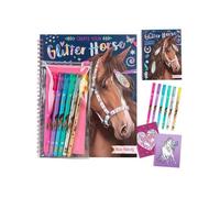 Depesche Livre de coloriage Miss Melody Create Your Glitter Horses – 30 p., 6 crayons gel