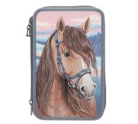 Miss Melody - Triple Pencil Case With 3D Effect - Smoky Blue Toy NEUF