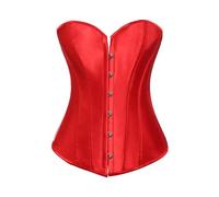 MISS MOLY Femme Noir Lingerie Corset Satin Bustier Guepiere en Lacets au Dos et G-String,Rouge,XXL