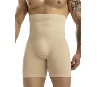 MISS MOLY Shapewear Boxer Homme Taille Haute Compression Shorts de Compression Sans Couture Sous-vêtements Minceur Body Shaper Ventre Contrôle Ventre Chemin Rétro Shorts, beige, S