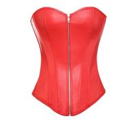 MISS MOLY Superbe Corset Mesdames Regarde en Cuir, Corset et G-String, Rouge , XL