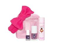 MISS NELLA Coffrets de Maquillage pour Enfants, 3 Variations avec Vernis à Ongles Pelable, Paillettes, Parfum, Baume à Lèvres, Ombre à Paupières, Autocollants, Sac en Filet Rose (Merry Berry)