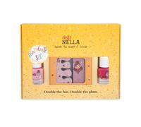 MISS NELLA Kit de Manucure Rose pour Enfants, 2 Vernis à Peler, Autocollants, Tatouages, Lime à Ongles, Séparateurs d'Orteils