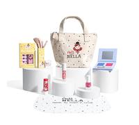 Miss Nella Kit de maquillage et vernis à ongles pour petites filles - Hypoallergénique - Testé dermatologiquement - Non toxique - Trousse de maquillage en toile sûre et amusante (Sprinkles & Sparkles