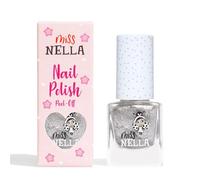 Miss Nella Shooting Star - Vernis à ongles argent spécial avec des paillettes pour enfants, formule Peel-off, à base d'eau et sans odeur