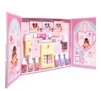 Miss Nella Sparkle & Glow Studio Kit de maquillage non toxique pour enfants avec vernis à ongles Peel-Off et baume à lèvres pailleté 29 x 25 x 4 cm