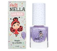 Miss Nella Sparkly Zebra- Vernis à ongles lilas spécial avec des paillettes pour enfants, formule Peel-off, à base d'eau et sans odeur