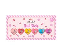 Miss Nella SUMMER SPARKLE 6 Kit vernis à ongles pailleté décollables pour enfants - Violet/Rose/jaune/pêche/rose/bleue