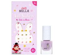 Miss Nella Vernis à Ongles Pelable et Autocollants pour Ongles, Non Toxique, 4ml, 60 Autocollants, Finition Brillante, pour Enfants 3 Ans et Plus (Cutie in Bloom)