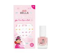 Miss Nella Vernis à Ongles Pelable et Autocollants pour Ongles, Non Toxique, 4ml, 60 Autocollants, Finition Brillante, pour Enfants 3 Ans et Plus (Once Upon a Nail)