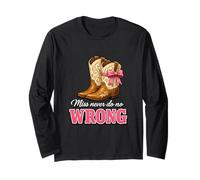 Miss Never Do No Wrong Funny Western Country Girl Meme Cute Manche Longue