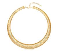 MISS RIGHT Collier ras du cou tendance avec chaîne en or 14 carats plaqué or 14 carats - Collier ras du cou épais - Collier à plusieurs couches - Bijoux cadeaux, 19.67 inches, Laiton, Pas de gemme