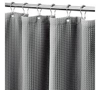 MISS SELECTEX Rideau de douche en tissu robuste de qualité supérieure pour salle de bain 230 g/m² texturé gaufré, imperméable, durable - Rideau de douche lavable en machine - 183 x 183 cm (l x H