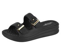 Miss Shoes Sandales à bout ouvert à double sangle réglable avec boules de massage à bulles, Noir , 40 EU