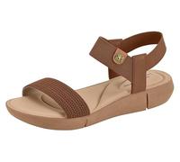 Miss Shoes Sandales à bride arrière avec sangle de cheville élastique et semelle intérieure confortable rembourrée, camel, 40 EU