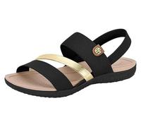 Miss Shoes Sandales à bride arrière pour femme avec sangle de cheville élastique, Noir , 40 EU