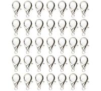 Miss-shop Fermoirs à Mousqueton,Alliage Fermoirs de Griffe de Homard 100Pcs Lobster Clasps pour Bricolage Artisanat Fabrication de Bijoux Collier Bracelet Résultats(Argent 12mm