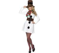 Miss Snowman Costume, Female Uk Dress 12-14 Multicolore
