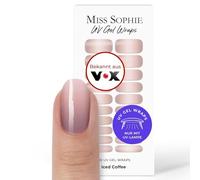 Miss Sophie Lot de 20 bandes de vernis à ongles en gel UV - Café glacé - Avec dégradé de couleur - Pour ongles des doigts et des pieds
