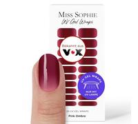 Miss Sophie - Lot de 20 films à ongles en gel UV - Couleur unie - Pour ongles des doigts et des pieds - Rose ombré