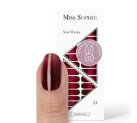 Miss Sophie Lot de 24 films adhésifs ultra fins pour ongles - Bordeaux Wine - Dégradé de couleur rouge - Longue durée