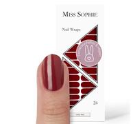 Miss Sophie Lot de 24 films adhésifs ultra fins pour ongles - Rouge - Couleur unie - Rouge