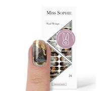 Miss Sophie Lot de 24 films pour ongles - Glamorous Granite - Motif métallisé - Gris métallisé - 24 films adhésifs ultra fins et durables
