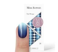Miss Sophie Milky Way Lot de 24 films adhésifs ultra fins pour ongles - Dégradé de couleur bleu