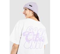 Miss Tee T-shirt 'Good Vibes' éosine / blanc, Taille L