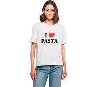 Miss Tee Mst132-pasta Love Tee T-Shirt, Blanc, XL Grande Taille Tall Femmes
