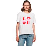 Miss Tee Mst363-love Heart Letters Tee T-Shirt, Blanc, XS Femmes