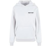 Sweatshirt Ã capuche femme Miss Tee Take It Easy Flowers Blanc L