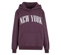 Miss Tee Sweat-shirt 'New York' aubergine / blanc, Taille XS