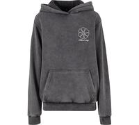 Miss Tee Sweat-shirt 'One Line Flowers' gris denim / blanc, Taille XS