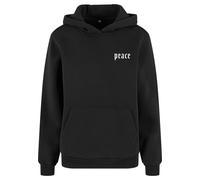Miss Tee Mst374-girls Peace Hand Ladies Fluffy Hoody Sweat-Shirt à Capuche, Noir, M Femme