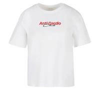 Miss Tee T-shirt 'Anti Cardio' rouge / noir / blanc, Taille XS