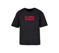 Miss Tee T-shirt 'Allergic To Idiots' rouge sang / noir, Taille S