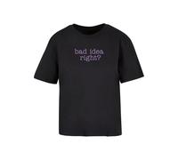 Miss Tee T-shirt 'Bad Idea' violet / noir, Taille XS