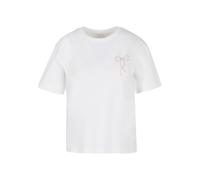 Miss Tee T-shirt 'Bow Oneliner' rouge sang / blanc, Taille L