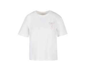 Miss Tee T-shirt 'Bow Oneliner' rouge sang / blanc, Taille M