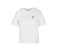 Miss Tee T-shirt 'Chasing Sunsets' rose / blanc, Taille L
