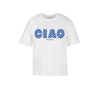 Miss Tee T-shirt 'Ciao Ragazze' bleu / bleu fumé / blanc, Taille L